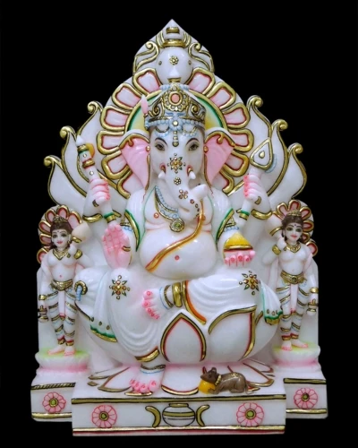 Multicolor Ganesh Ji Marble Statue For Home