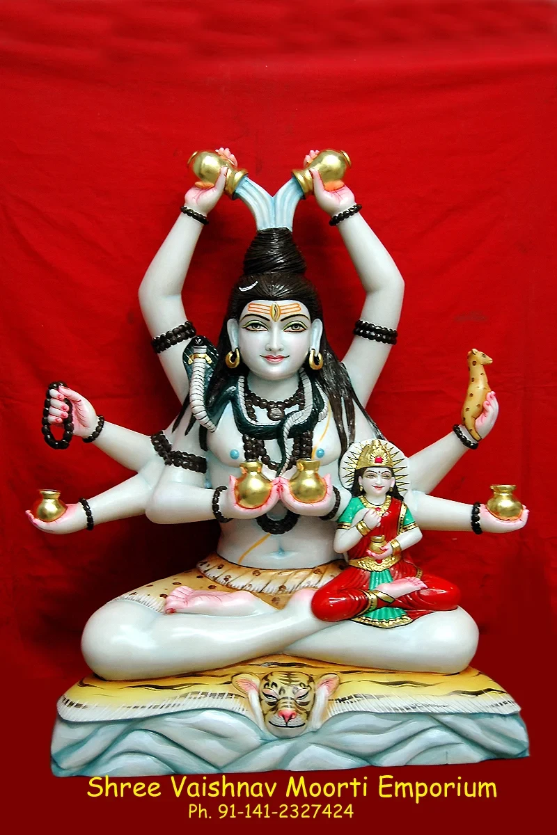 Shiva Marble Moorti With Eight Hands